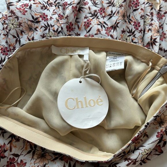 NWT CHLOE Floral-Print Viscose Shorts FR36 - Picture 5 of 8